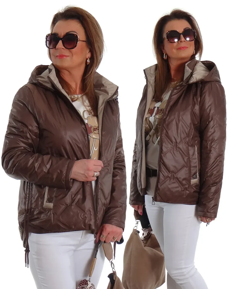 Lekka przejściowa kurtka DORIS czekoladowa