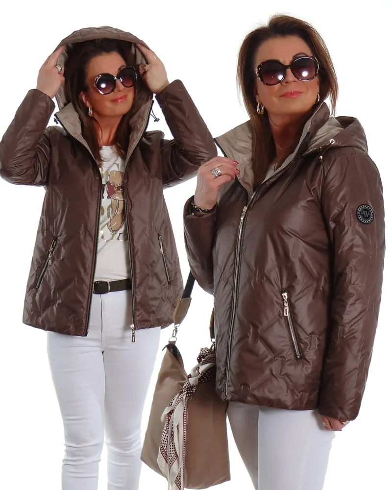 Lekka przejściowa kurtka z plakietką SUNNY czekoladowa