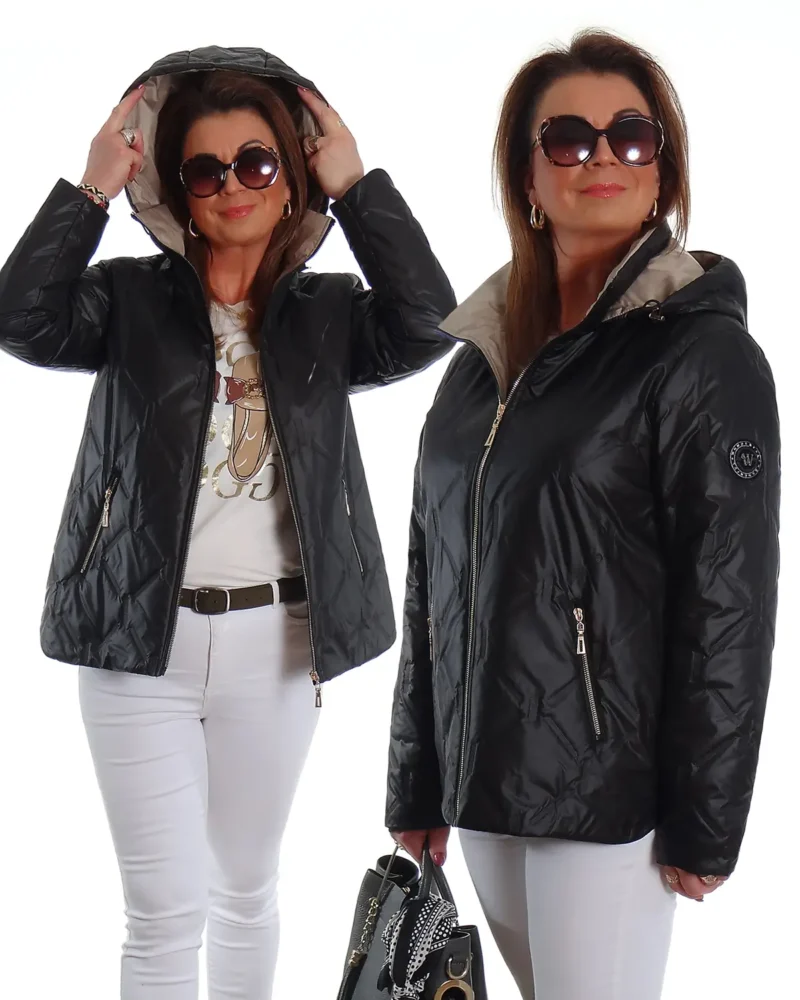 Lekka przejściowa kurtka z plakietką SUNNY czarna